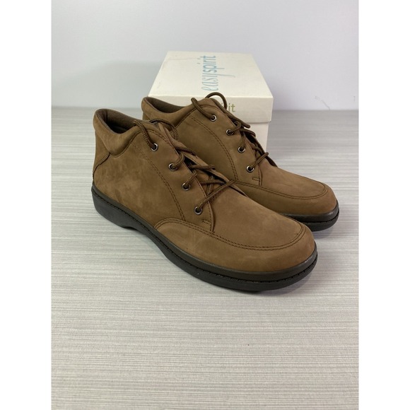 Easy Spirit Boots Womens 9 1/2 M Esdora Lace‎ Up Ankle Top Brown Nubuck NEW - Picture 1 of 11